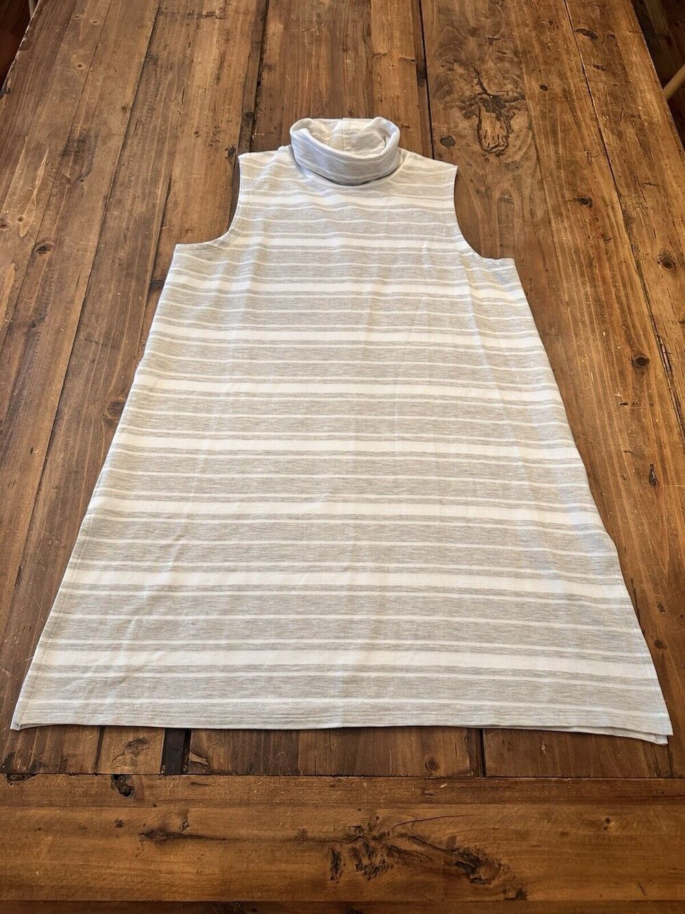 Garnet Hill Tank Top Sleeveless Tunic Tencel Mock Neck Slit Modern Shirt XS